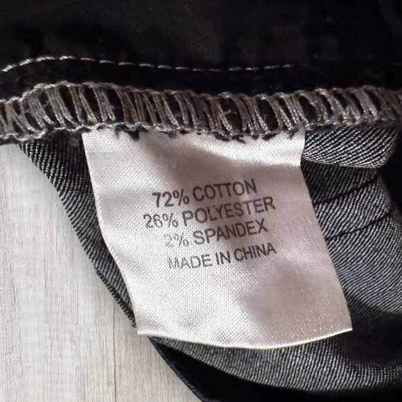 A.Z.I. Black Stretch Denim Mid Rise Raw Edge Double Fringe Hem Jeans 6 8 - Picture 3 of 6